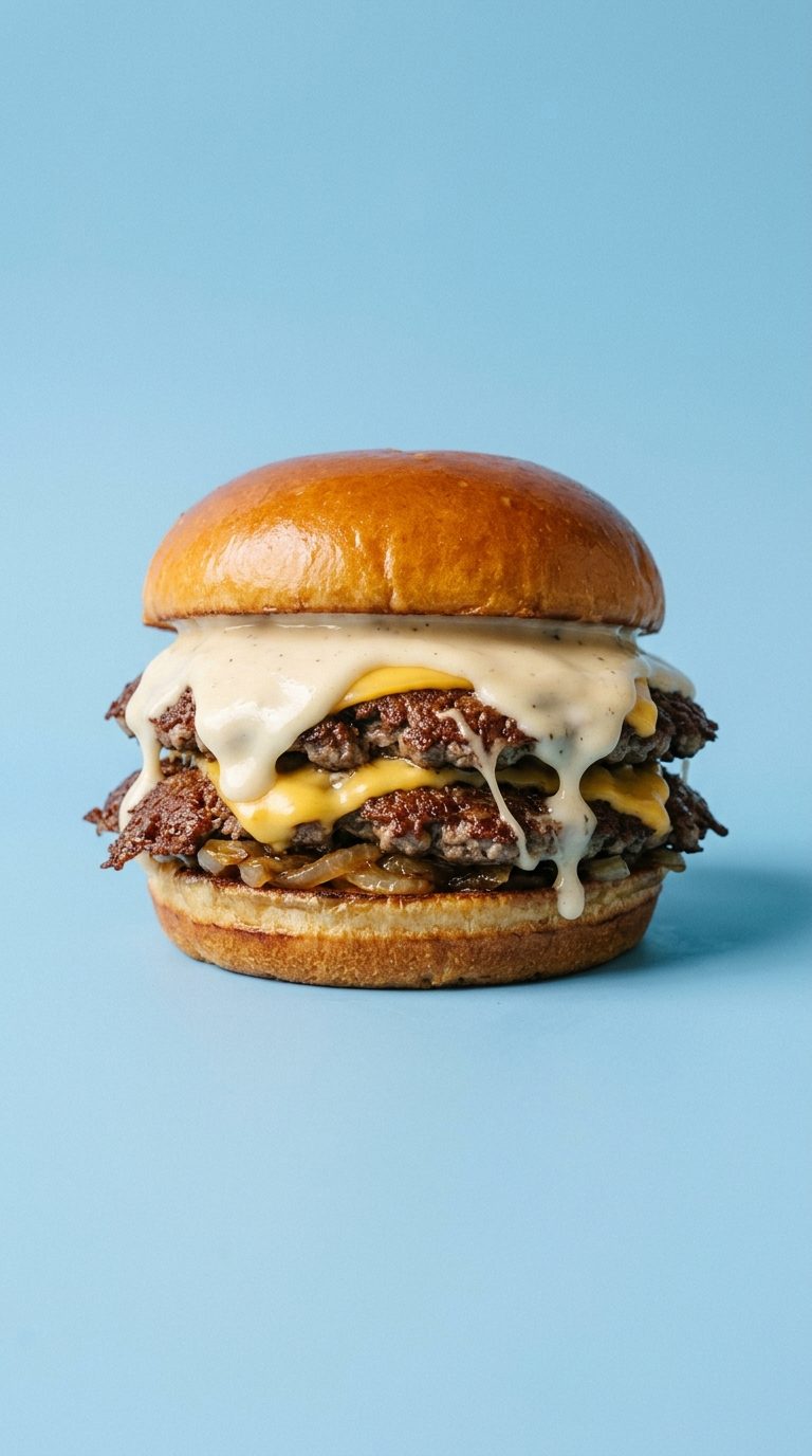 White Truffle Cheese Smash Burger at Peri Peri Grill House